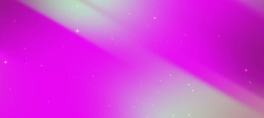 Pembe ve yeşil eğimli, parlak yıldızlar ve yumuşak çizgilerle dolu canlı ve soyut bir arka plan.