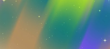 Canlı Aurora Borealis, gece gökyüzünü hareketli renklerle aydınlatıyor.