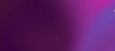 Mor ve pembe renklere sahip canlı kozmik arkaplan, dağınık yıldızlar, dijital sanat ve tasarım için ideal.