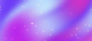 Yumuşak eğimli ve parlak yıldızlı soyut renkli arkaplan rüya gibi bir atmosfer yaratıyor.