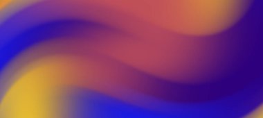 Mavi, turuncu ve mor renkli soyut renk dalgaları dinamik bir akış yaratıyor.