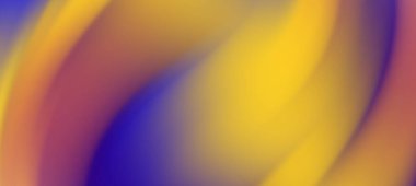 Soyut renkli dalga desenleri, parlak sarı ve mor renkleri pürüzsüz bir eğimle harmanlıyor.