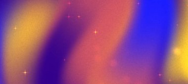 Parlayan yıldızlı soyut renkli dalgalar dijital sanat için canlı bir arkaplan oluşturuyor