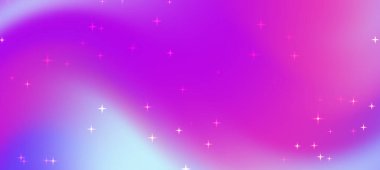 Yumuşak pembe ve mor renkli parlak yıldızlı soyut gradyan arkaplan