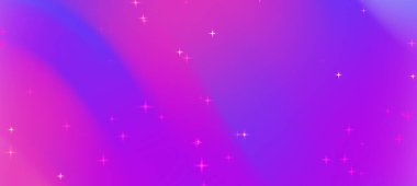 Parlak yıldızlı parlak pembe ve mor renkler içeren soyut eğimli arkaplan