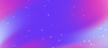 Yumuşak pembe ve mor renkleri olan soyut eğimli arkaplan, dağınık yıldızımsı ışıltılar