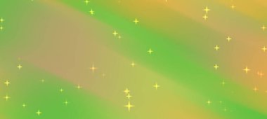 Yaratıcı tasarımlar için yeşil ve sarı renkli ışıldayan yıldızlarla soyut eğimli arkaplan