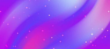 Kıvrımlı mor ve pembe renkli, parlak yıldızlı soyut eğimli arkaplan