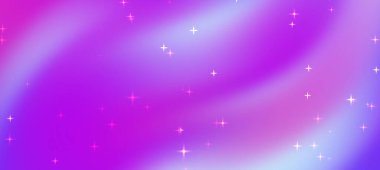 Pembe ve mor renkli kıvrımlı parlak yıldızlı parlak ve soyut arkaplan