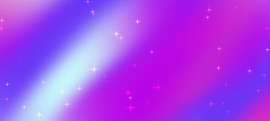Yumuşak eğimli, parlak mor ve pembe tonlarda yıldızlı canlı ve soyut bir arka plan.