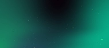 Parlayan yıldızlı koyu yeşil ve siyah bir gradyanı olan büyüleyici bir kozmik sahne.