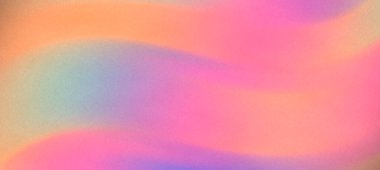 Pembe, mavi ve turuncu renkleri harmanlayan yumuşak dalgalarla soyut renkli arka plan, tasarım için uygun.