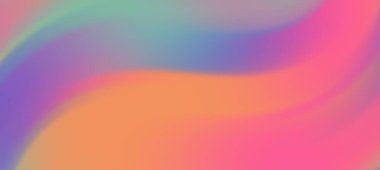 Pembe, mor ve turuncunun yumuşak tonlarını harmanlayan soyut renkli dalga deseni