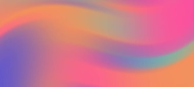 Pembe, turuncu ve mavinin canlı tonlarını pürüzsüz bir şekilde harmanlayan soyut renkli dalga deseni.