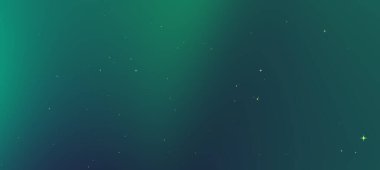 Parlayan yıldızlı yeşil ve mavi bir gradyan içeren soyut kozmik arkaplan