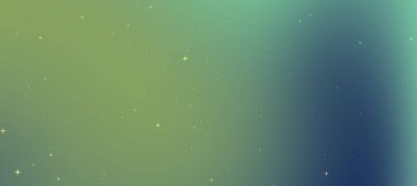 Dağılan yıldızlarla yeşil ve mavinin yumuşak tonlarını içeren soyut eğimli arkaplan, dijital tasarımlar için ideal