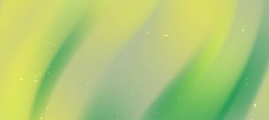 Soyut yeşil ve sarı eğimli arkaplan yumuşak dalgalar ve tasarım kullanımı için ince parıltılar
