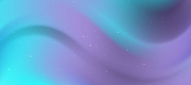 Mavi ve morun rahatlatıcı renklerinde, yıldızlı arka planda soyut dalga deseni