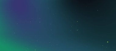 Işıldayan yıldızlı gece gökyüzü, koyu mavi ve yeşil renkler, bir merak hissi uyandırıyor.