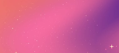 Yumuşak pembe ve mor renklere sahip canlı bir arkaplan, ince yıldızlarla serpiştirilmiş, tasarım için ideal.