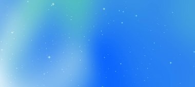 Dijital tasarımlar için uygun, dağınık yıldızlı soyut mavi ve yeşil eğimli arkaplan