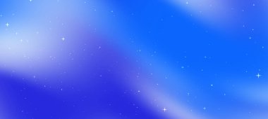 Dijital kullanım için yumuşak girdapları ve dağınık yıldızları olan soyut mavi ve mor eğimli arkaplan