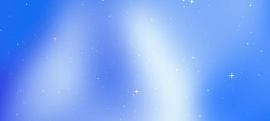 Yumuşak eğimli ve parlak yıldızlı soyut mavi arkaplan sakin bir atmosfer yaratıyor.