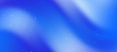 Yumuşak dalgalı ve parıldayan yıldızlı soyut mavi arkaplan, dijital tasarım projeleri için ideal