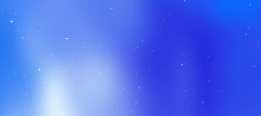 Dağılmış yıldızların oluşturduğu soyut mavi eğimli arkaplan, sakin ve rüya gibi bir atmosfer yaratıyor.