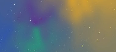 Kozmik bir sahneyi andıran mavi, sarı ve mor yumuşak tonlarıyla soyut renkli arkaplan