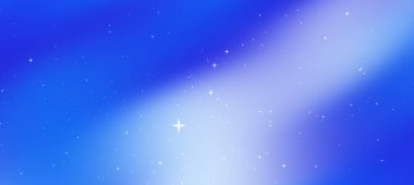 Dijital tasarımlar için uygun mavi eğimli ve dağınık yıldızlı soyut kozmik arkaplan