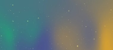 Yumuşak eğilimli soyut kozmik arkaplan ve parıldayan yıldızlar sakin bir atmosfer yaratıyor.