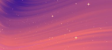 Girdap renkleri ve parıldayan yıldızlarla soyut kozmik arkaplan, dijital tasarımlar için ideal