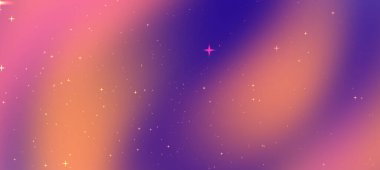 Canlı renklere ve parıldayan yıldızlara sahip soyut kozmik arkaplan, duvar kağıtları veya tasarımlar için ideal