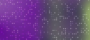 Mor gradyan ve dağınık beyaz noktalı soyut dijital arkaplan modern bir tasarım yaratıyor.
