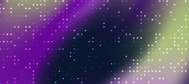 Canlı renklere ve noktalara sahip soyut dijital şablon görsel olarak bağlanan bir arkaplan oluşturuyor