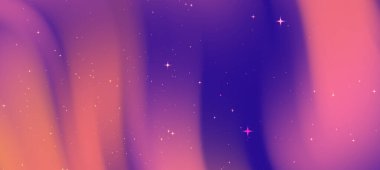 Pembe ve mor renkli ve parlak yıldızlı soyut eğimli arkaplan