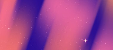 Pembe ve mor renklere sahip soyut eğimli arkaplan, yıldızımsı elementlere sahip.