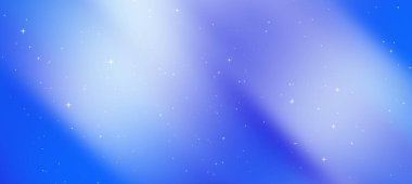 Yumuşak mavi tonlara sahip soyut gradyan arkaplan ve yıldızımsı zerreler, dijital tasarım için ideal