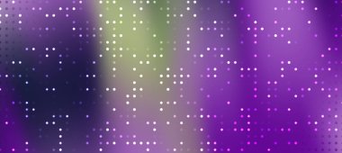 Dijital tasarım için mor, yeşil ve siyah noktalı soyut gradyan arkaplan