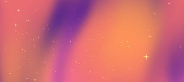 Pembe, mor ve turuncu yumuşak renklere sahip soyut eğimli arkaplan rüya gibi bir atmosfer yaratıyor.