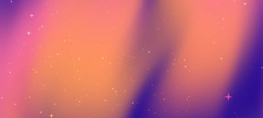 Yumuşak pembe ve mor renkleri olan soyut eğimli arkaplan, dağınık yıldızlar rüya gibi bir atmosfer yaratıyor.