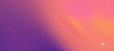 Yumuşak pembe ve mor renkleri olan soyut eğimli arkaplan, dağınık yıldızlar, dijital tasarımlar için ideal