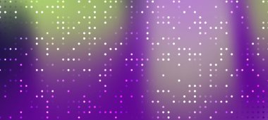 Canlı mor ve yeşil noktalı soyut gradyan arkaplan dijital bir doku oluşturuyor
