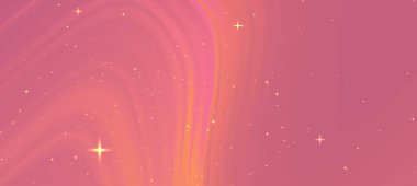 Parlak yıldızlı soyut pembe ve turuncu gradyan, dijital tasarım kullanımı için ideal