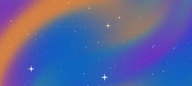 Değişen renkler ve yıldızlarla dolu renkli bir kozmik arkaplan rüya gibi bir atmosfer yaratıyor.