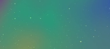 Renkli yıldızlı bir gece gökyüzü, eğimli bir arkaplan, sakin ve rüya gibi bir atmosfer yaratıyor.