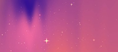 Parıldayan yıldızların olduğu rüya gibi pastel bir gradyan yaratıcılık için sakin bir kozmik zemin oluşturuyor.