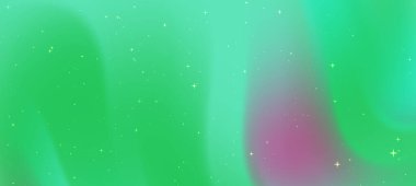 Sonsuz yeşil ve mor aurora borealis parıldayan yıldızlarla gece gökyüzünü aydınlatıyor.