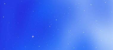 Saf mavi kozmik arka plan, dağınık yıldızlar, huzuru ve merakı çağrıştırıyor